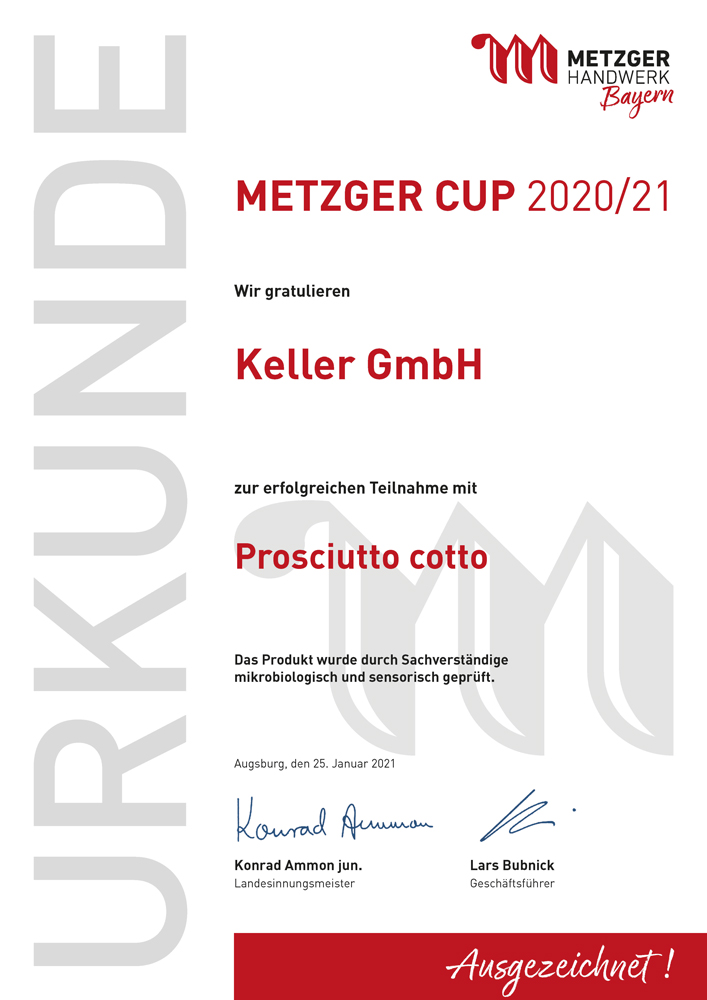 Metzgerinnung_Urkunde_Metzger Cup_ 2020_2021_Keller_Prosciutto