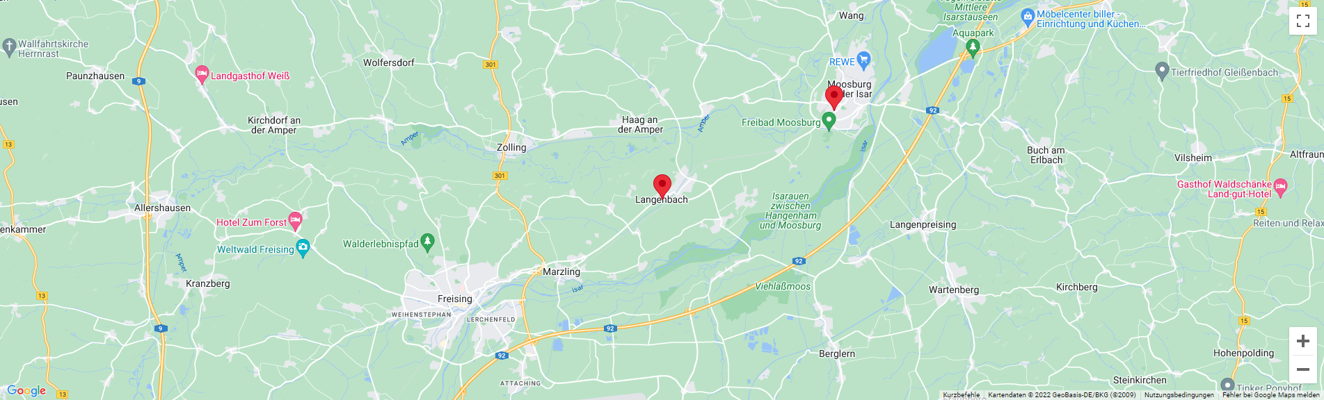 Google Maps: KELLER GmbH Großer Anger 3 85416 Langenbach