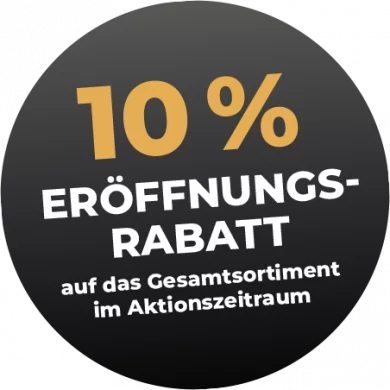 Button 10 % Willkommensrabattauf das Gesamtsortiment im Aktionszeitraum